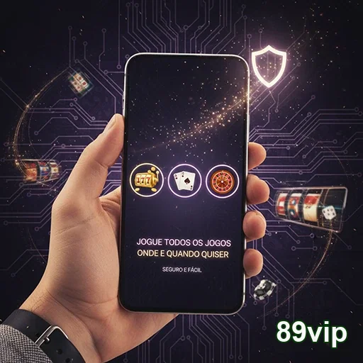 Usuário acessando jogos do cassino 89vip pelo celular.