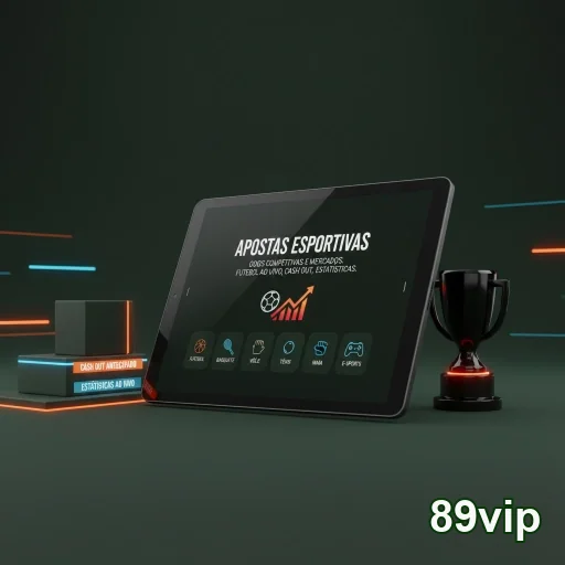 Tablet exibindo opções de apostas na 89vip.