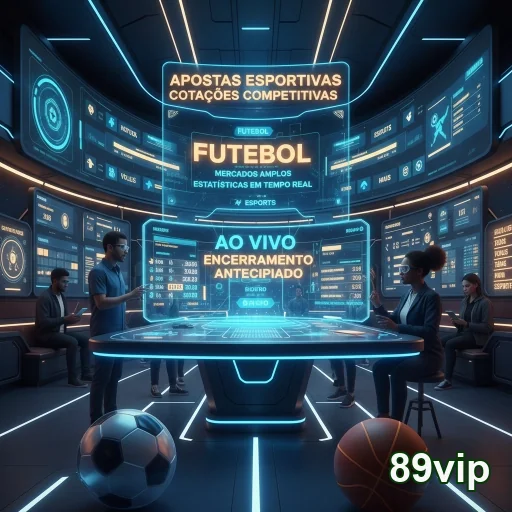 Interface do app 89vip destaca apostas esportivas e estatísticas.