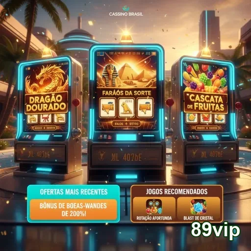 Máquinas caça-níqueis em cassino do 89vip com jogos VIP.