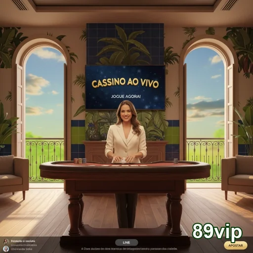 Tela do cassino ao vivo no 89vip com jogos interativos.