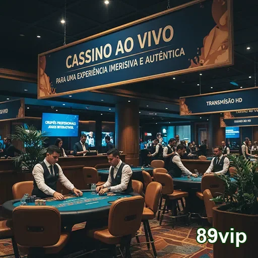 Ambiente de cassino ao vivo na plataforma 89vip com jogadores.