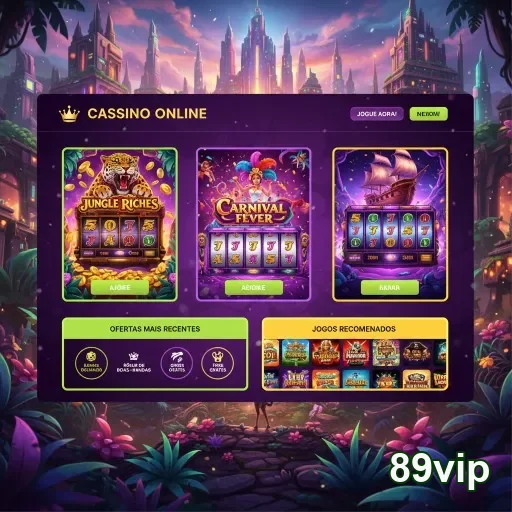 Interface do jogo de slots disponível na 89vip com gráficos chamativos.
