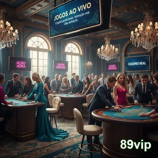 Jogadores em cassino ao vivo na plataforma 89vip.