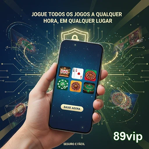 Um celular exibindo jogos de cassino no 89vip.
