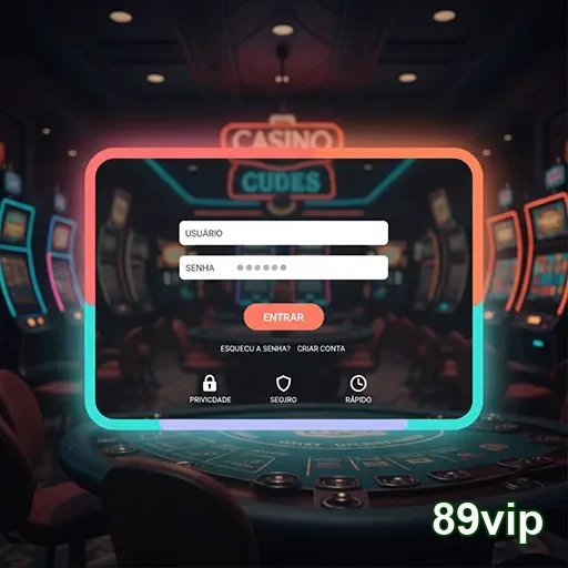 Tela de login do aplicativo 89vip para acesso seguro.