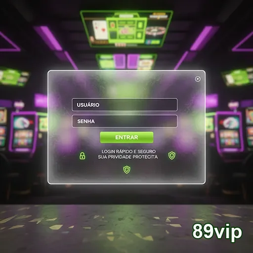 Tela de login da 89vip para apostas esportivas e privacidade.