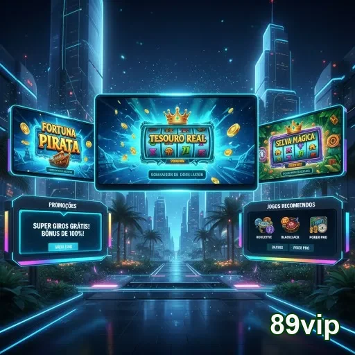 Jogos de slots da 89vip com ofertas atrativas sendo exibidos.