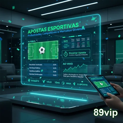 Interface da plataforma 89vip com opções de apostas esportivas.