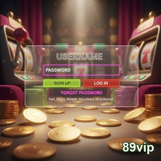 Tela de login do 89vip com caixas para usuário e senha.