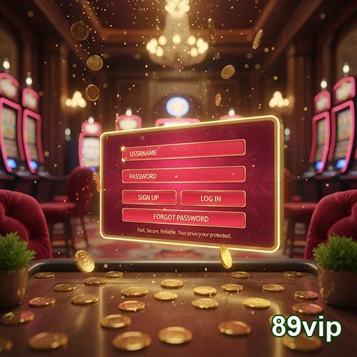 Tela de login da plataforma 89vip com opções de segurança.