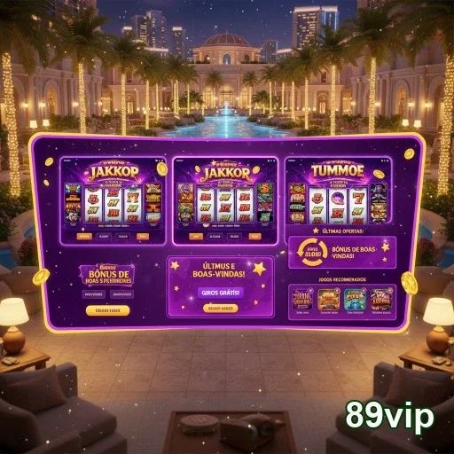 Interface do 89vip com jogos e parcerias de bônus para jogadores.