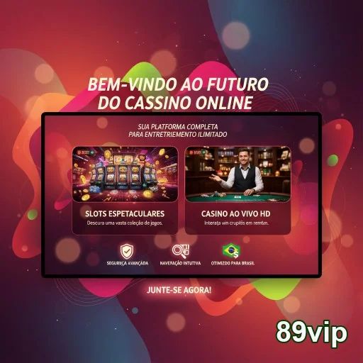 Interface da 89vip mostrando slots e jogos ao vivo.