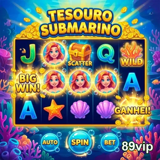 Interface do jogo Tesouro Submarino na 89vip.
